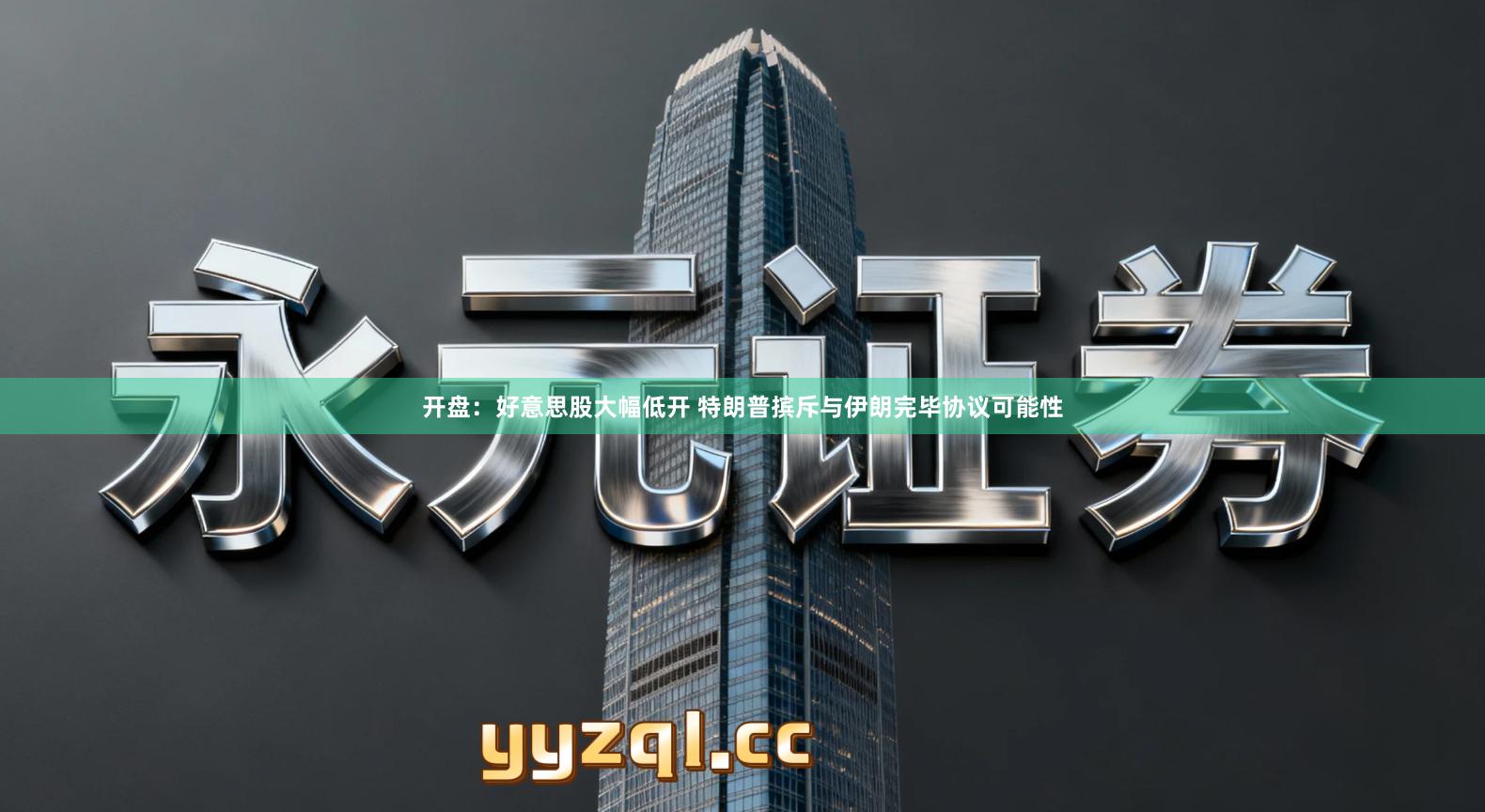 开盘：好意思股大幅低开 特朗普摈斥与伊朗完毕协议可能性